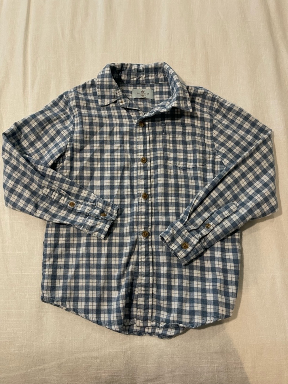Class Club Blue & White Plaid Button-Down Shirt